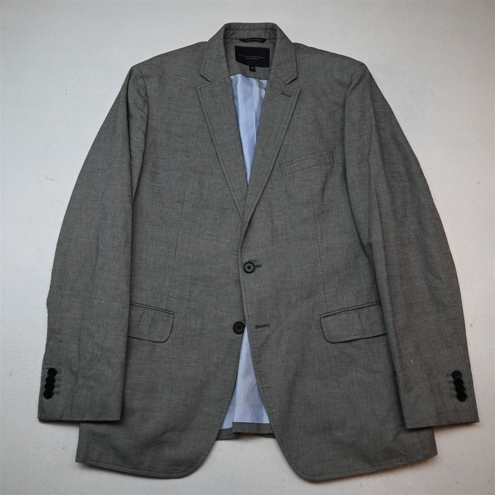 Banana Republic 42R Gray 100% Cotton Tailored 421134 Suit Jacket Sport Coat
